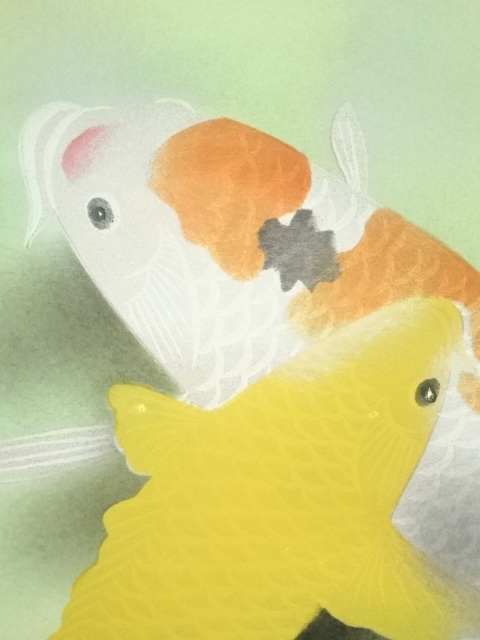 道具 ] - 道具 東観筆 鯉 肉筆絹本掛軸（保護箱） | ネットショップ圭